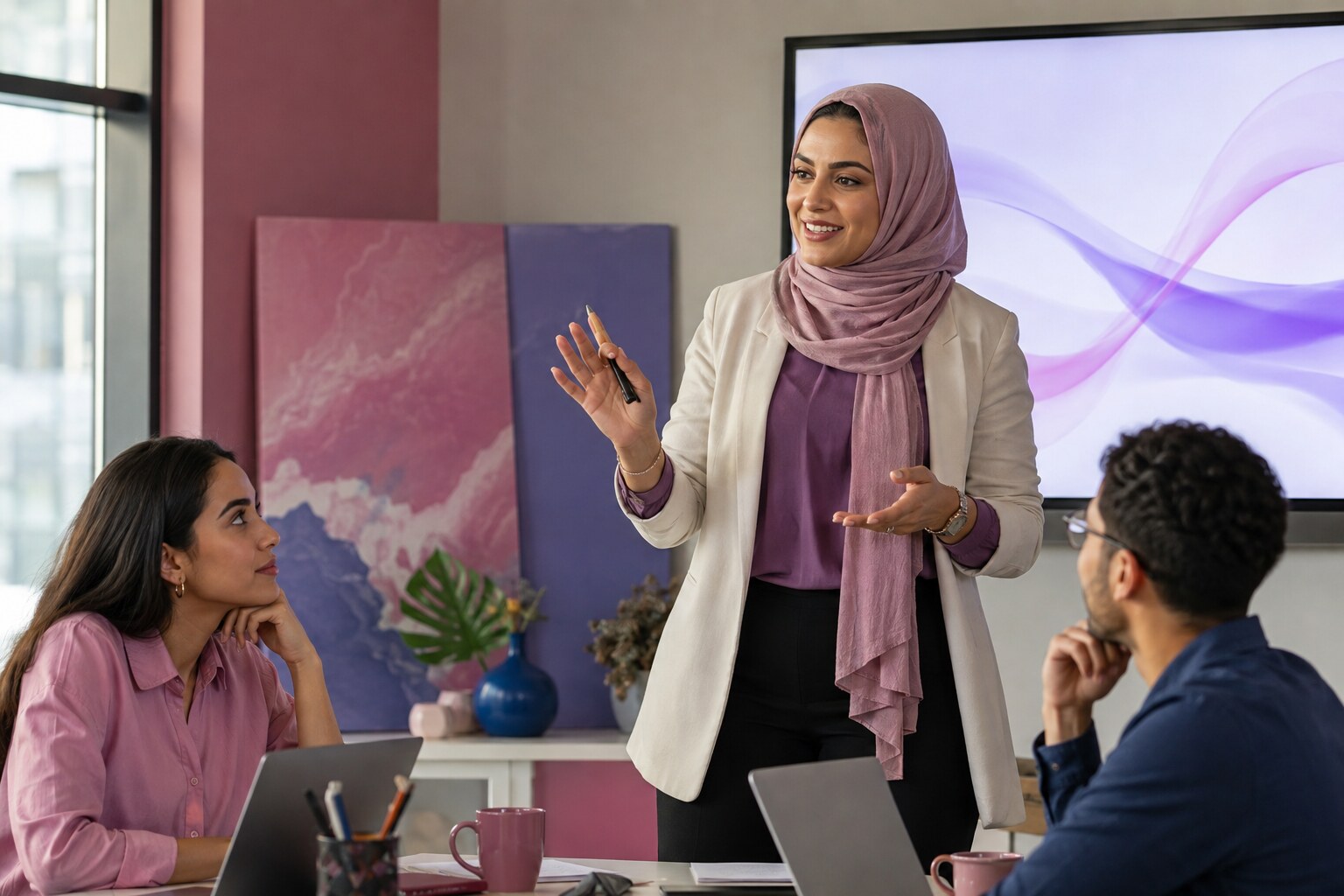 Egyptian instructor delivering professional career training